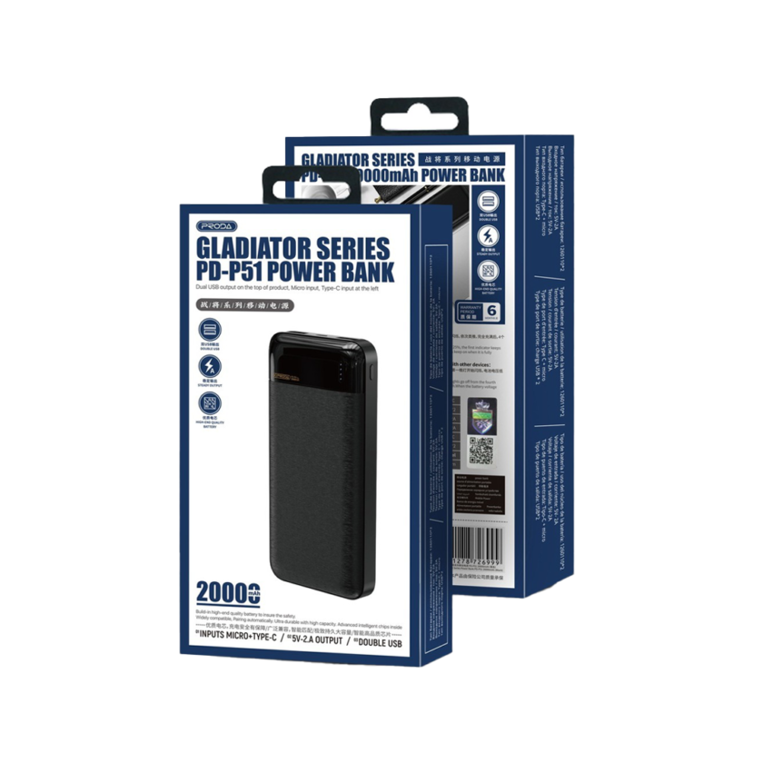 Proda Powerbank Micro/Type C 20000 mAh PD-P51